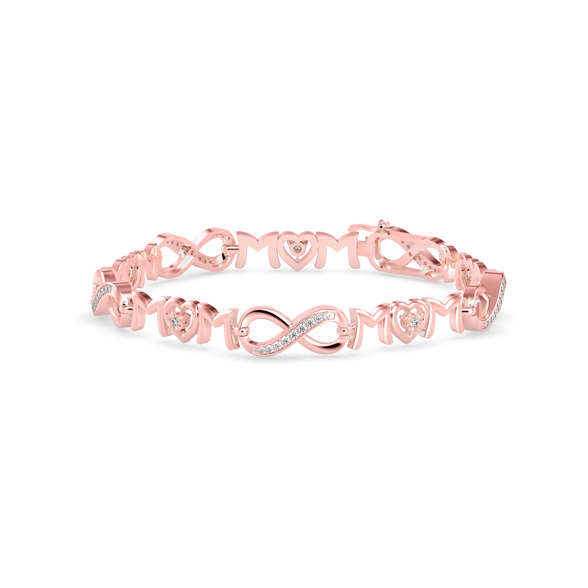Infinity Diamond Tennis Bracelet-Rose Gold