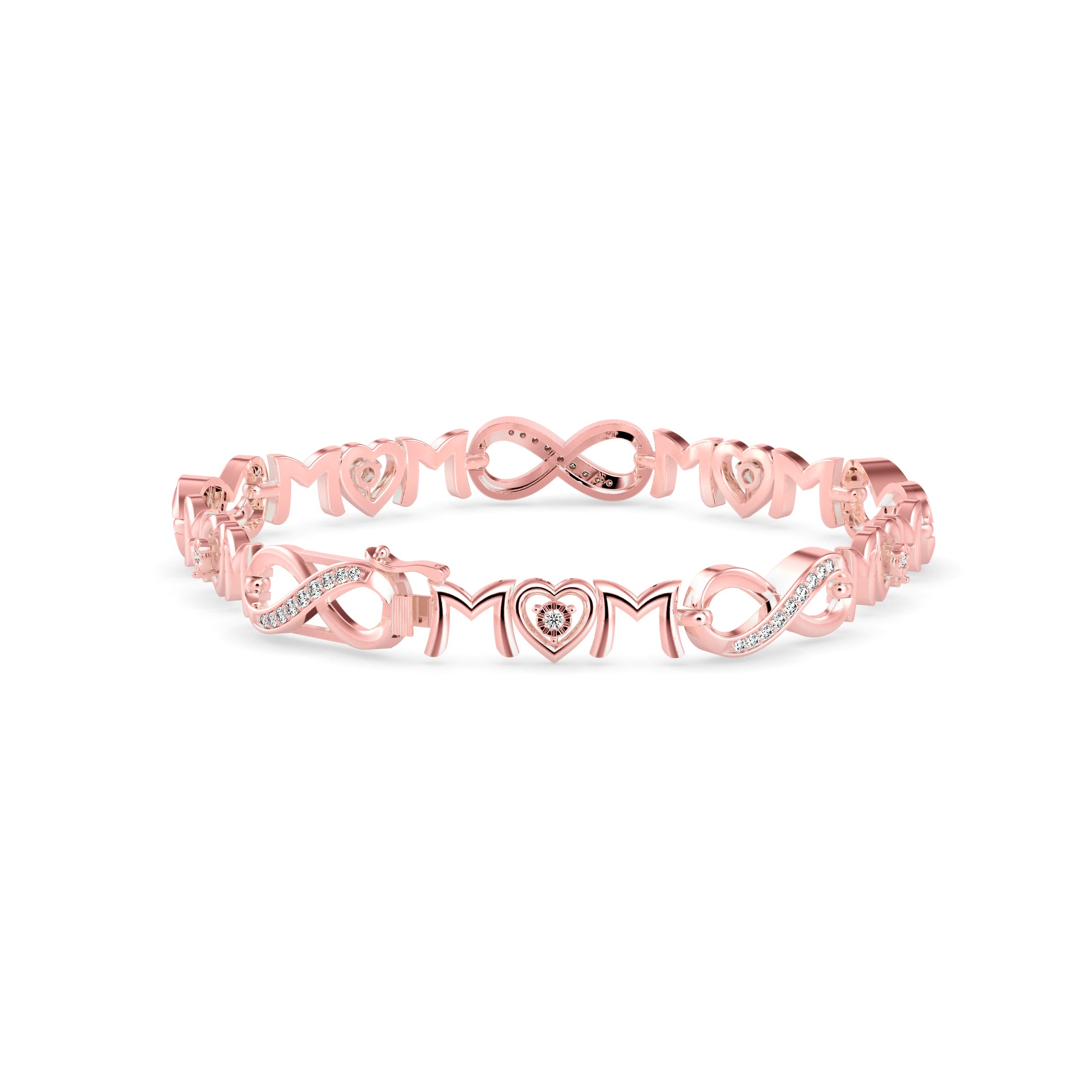 Infinity Diamond Tennis Bracelet-Rose Gold