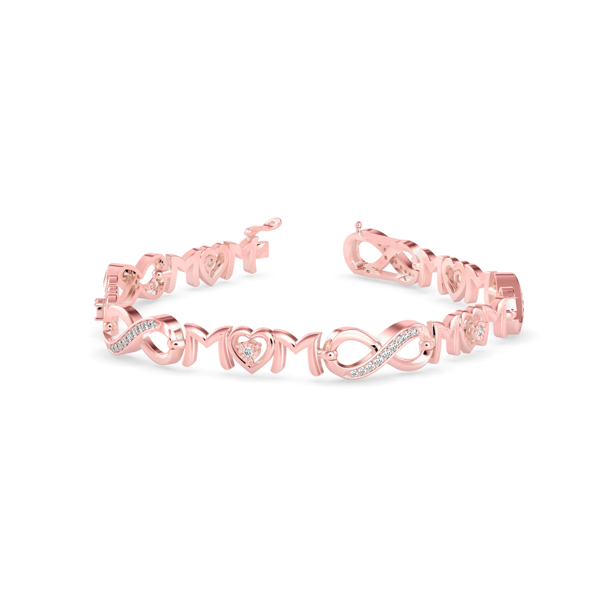 Infinity Diamond Tennis Bracelet-Rose Gold