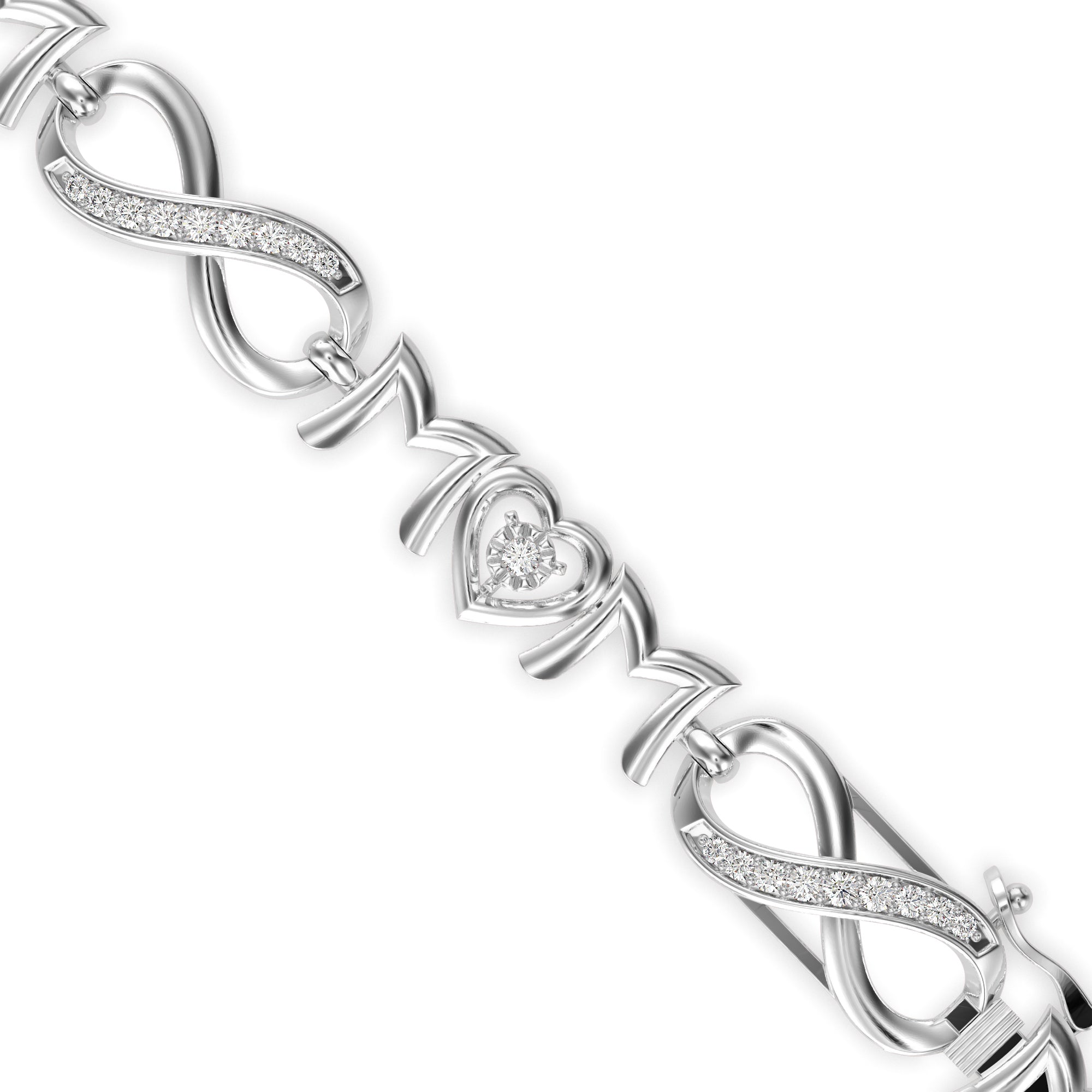 Infinity Diamond Tennis Bracelet-Silver