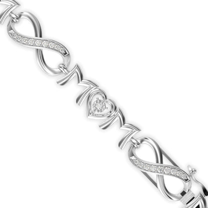 Infinity Diamond Tennis Bracelet-Silver
