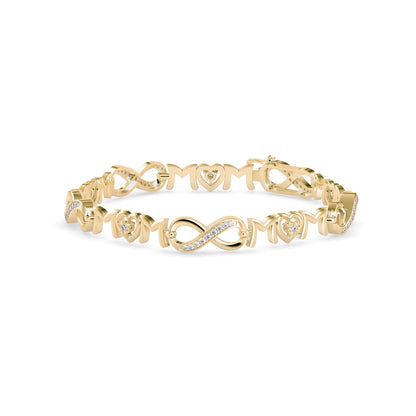 Infinity Diamond Tennis Bracelet-Golden
