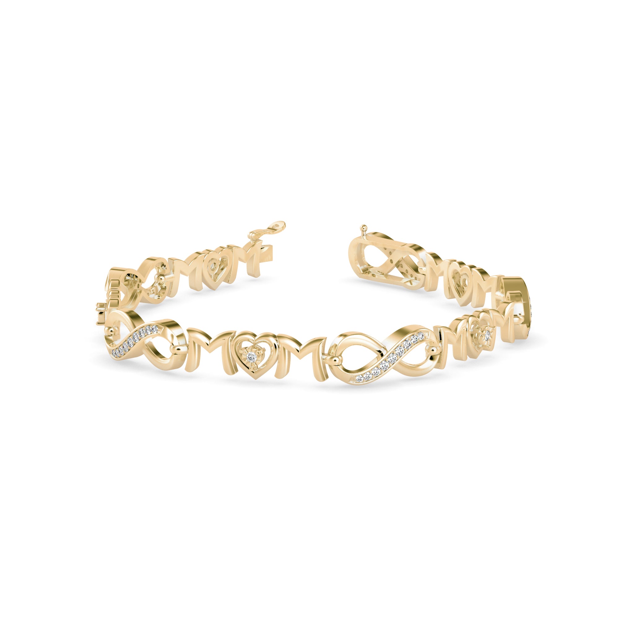 Infinity Diamond Tennis Bracelet-Golden