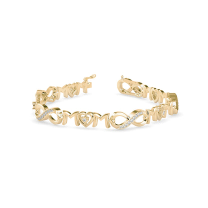 Infinity Diamond Tennis Bracelet-Golden