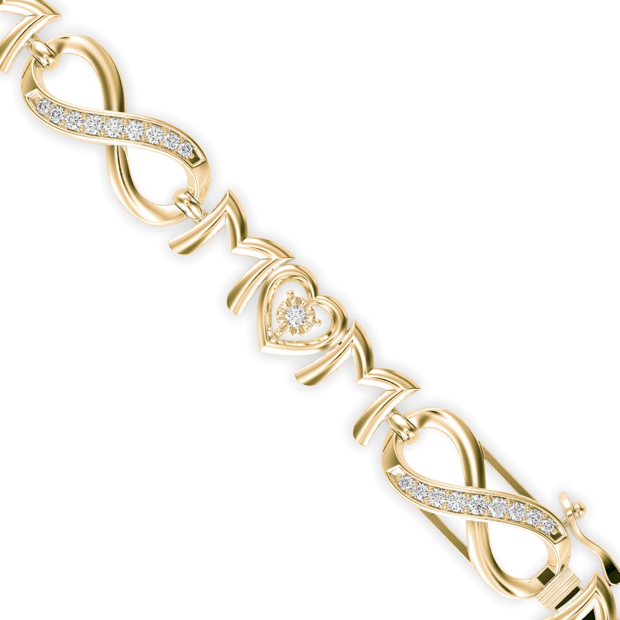 Infinity Diamond Tennis Bracelet-Golden