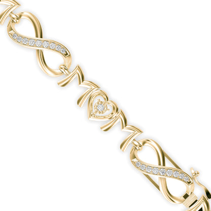 Infinity Diamond Tennis Bracelet-Golden