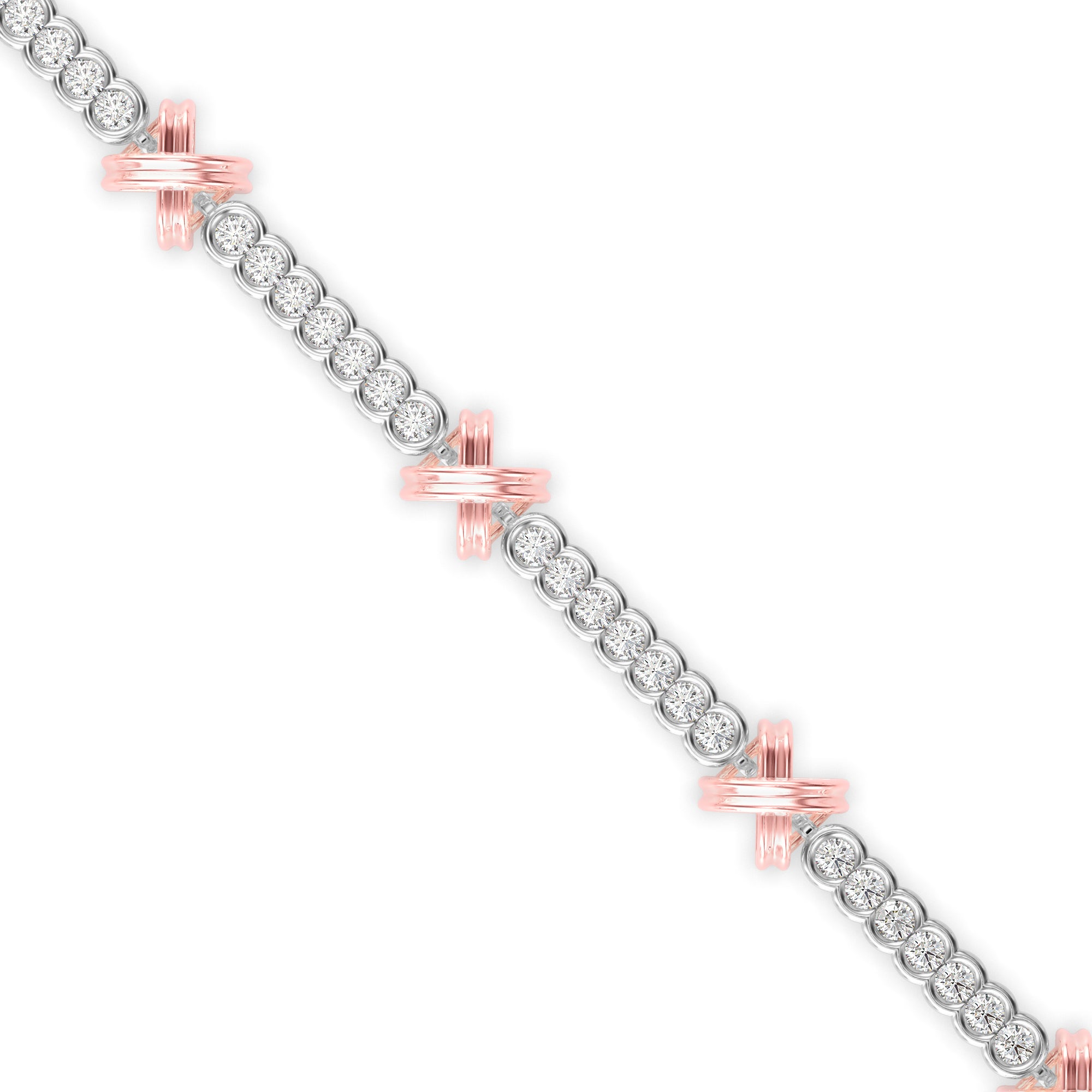 Starlet Diamond Tennis Bracelet-Rose Gold