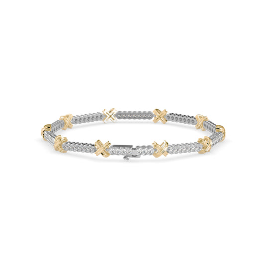 Starlet Diamond Tennis Bracelet-Golden