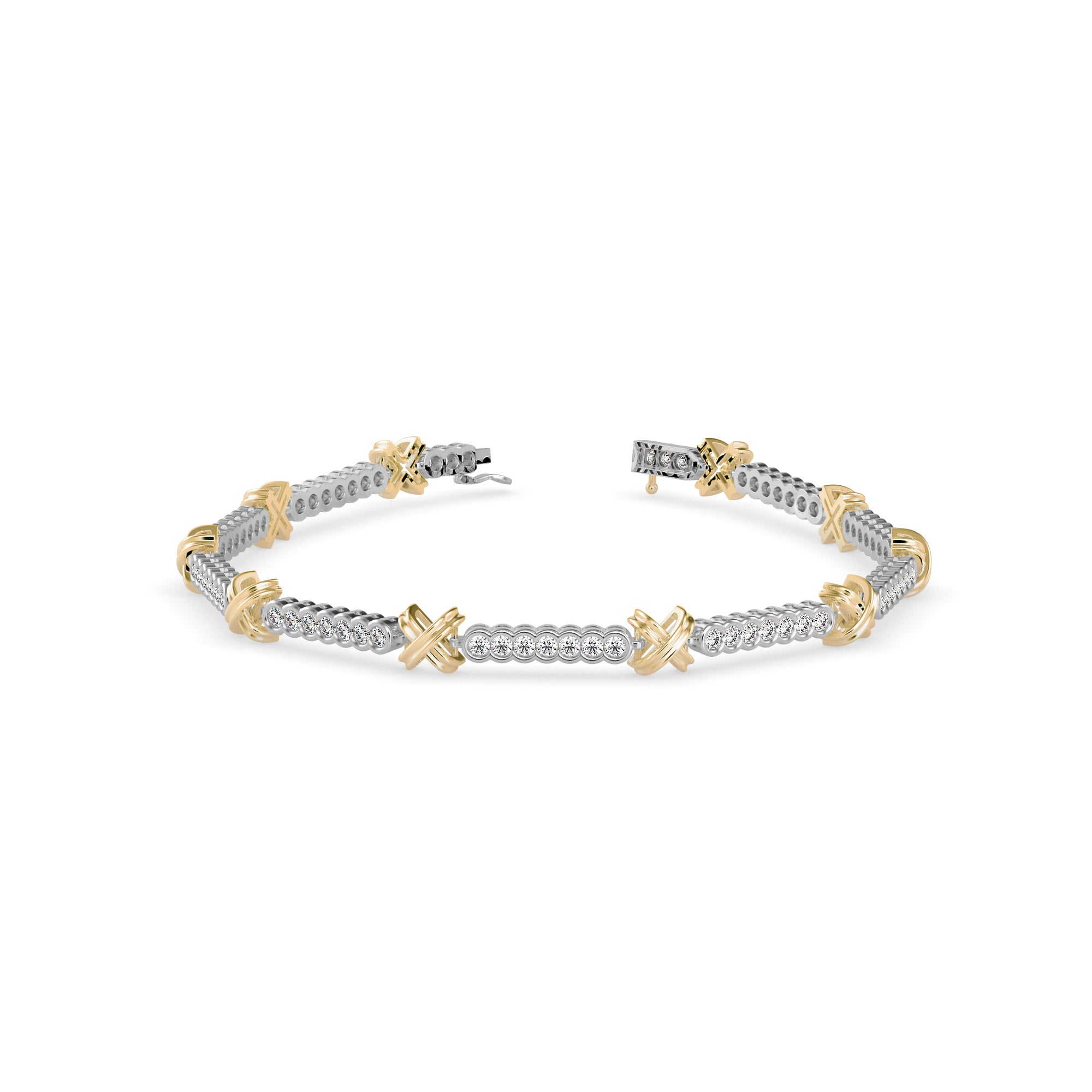 Starlet Diamond Tennis Bracelet-Golden