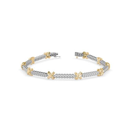 Starlet Diamond Tennis Bracelet-Golden