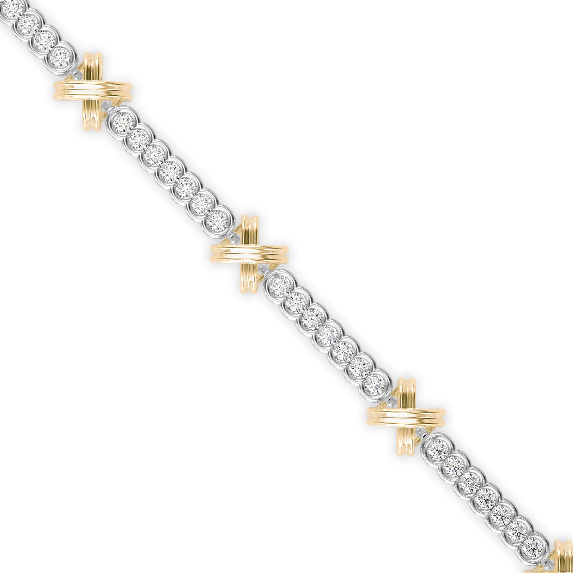 Starlet Diamond Tennis Bracelet-Golden