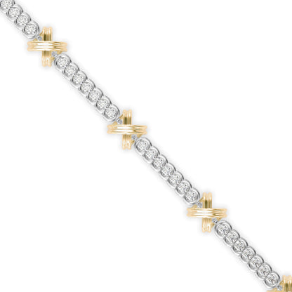 Starlet Diamond Tennis Bracelet-Golden