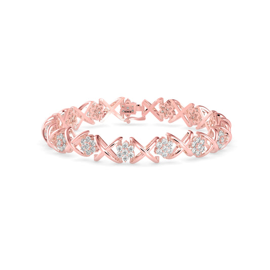 Harlequin Diamond Bracelet-Rose Gold