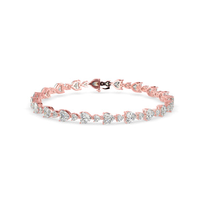 Bract Diamond Tennis Bracelet-Rose Gold