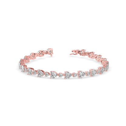 Bract Diamond Tennis Bracelet-Rose Gold