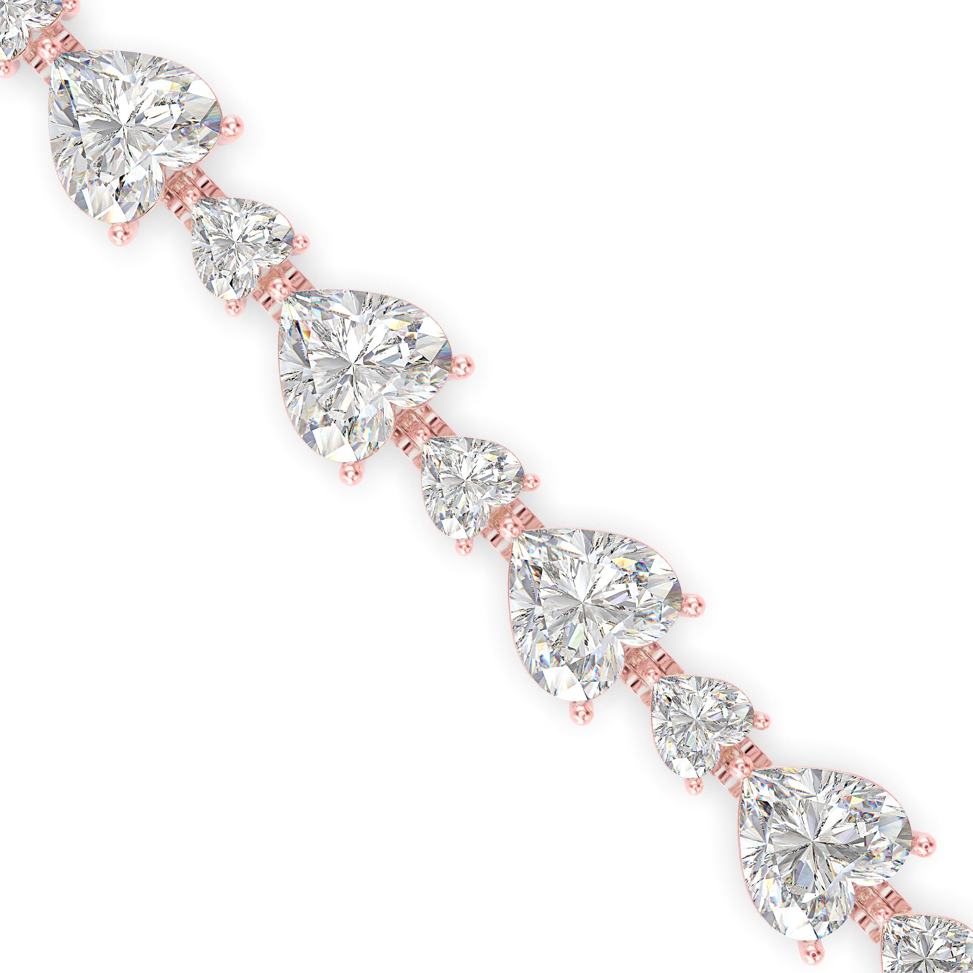 Bract Diamond Tennis Bracelet-Rose Gold