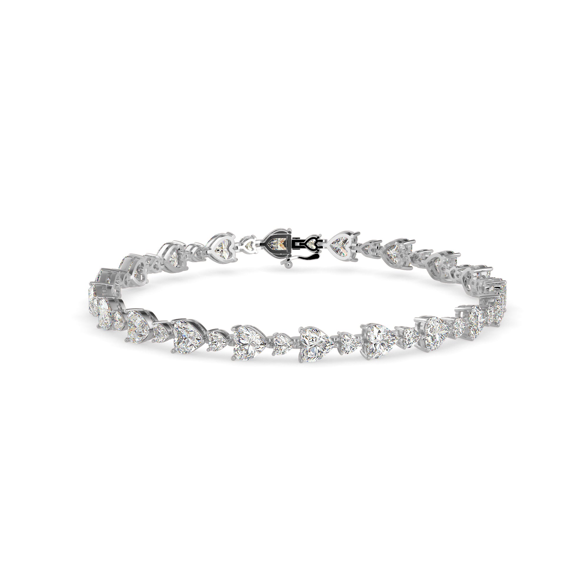 Bract Diamond Tennis Bracelet-Silver