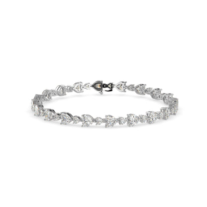 Bract Diamond Tennis Bracelet-Silver