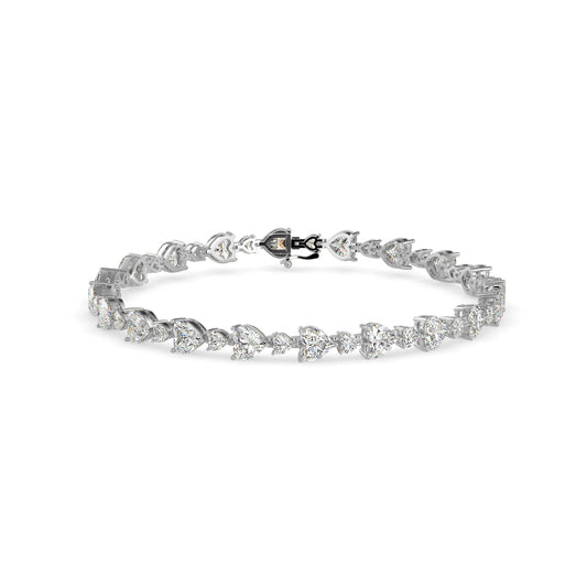 Bract Diamond Tennis Bracelet-Silver