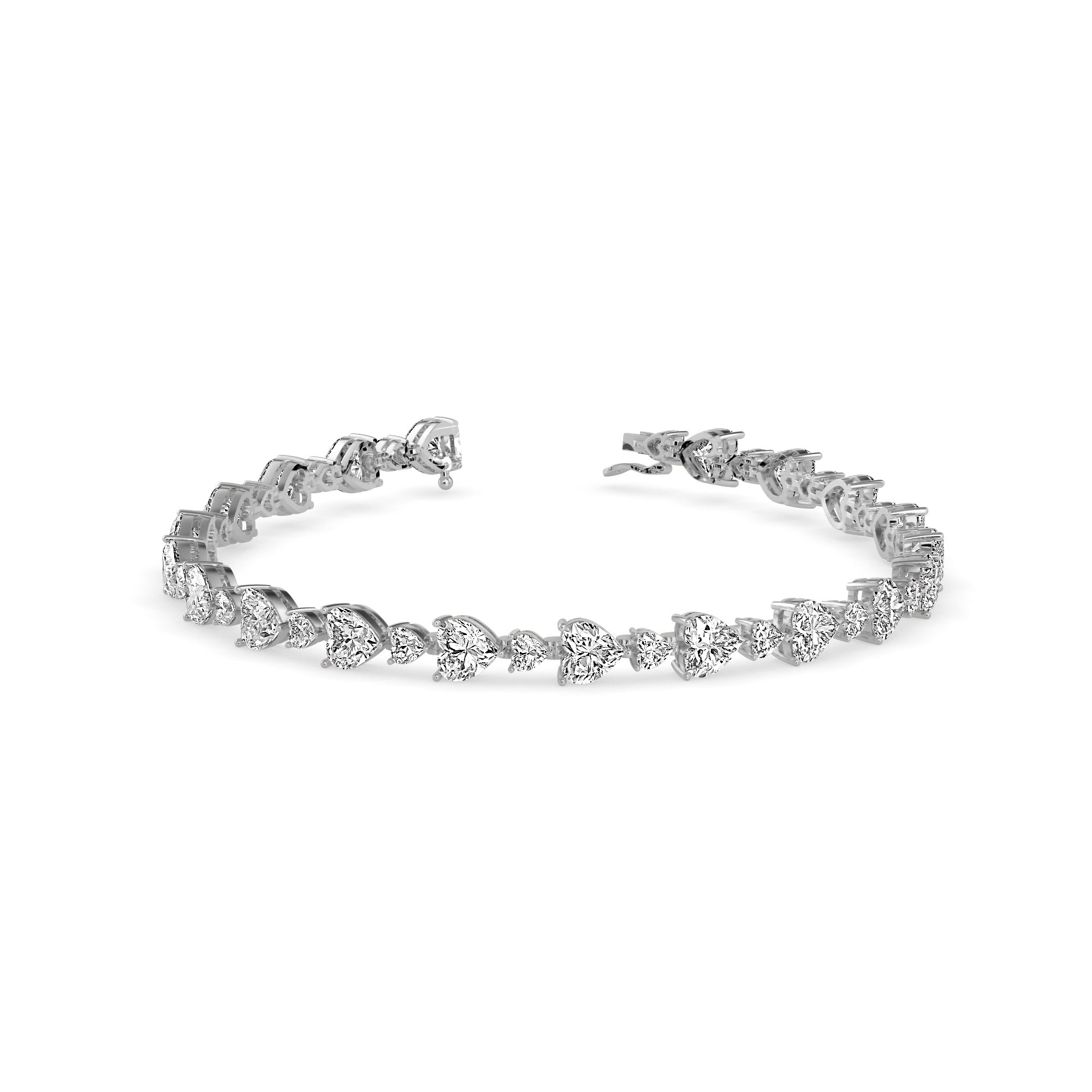 Bract Diamond Tennis Bracelet-Silver