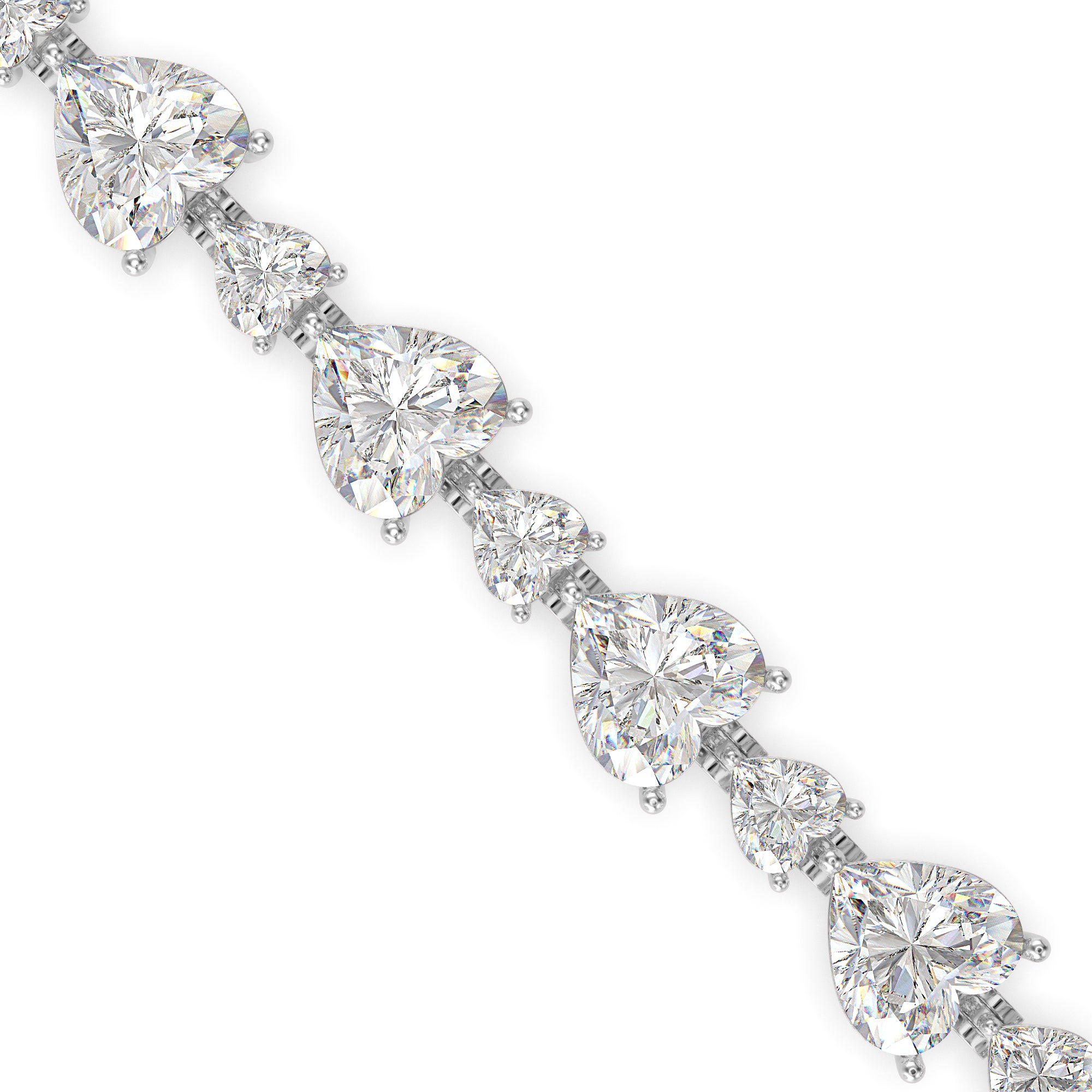 Bract Diamond Tennis Bracelet-Silver