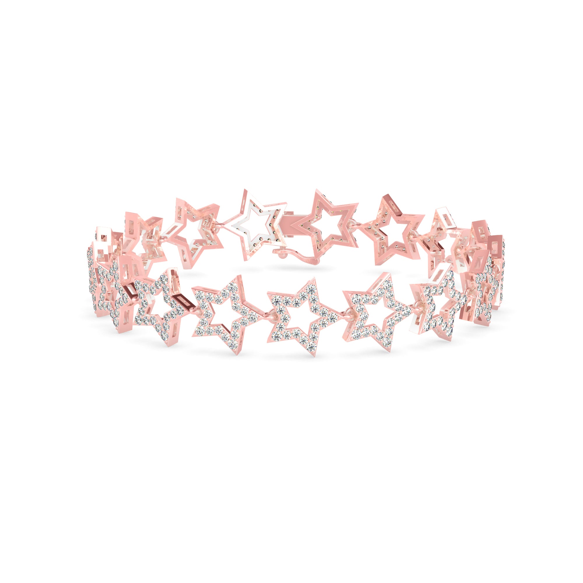 Orb Diamond Tennis Bracelet-Rose Gold
