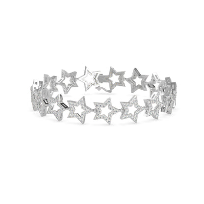 Orb Diamond Tennis Bracelet-Silver