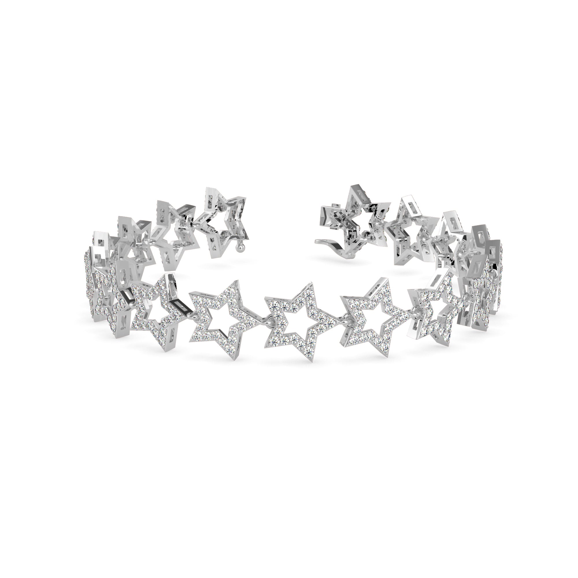 Orb Diamond Tennis Bracelet-Silver