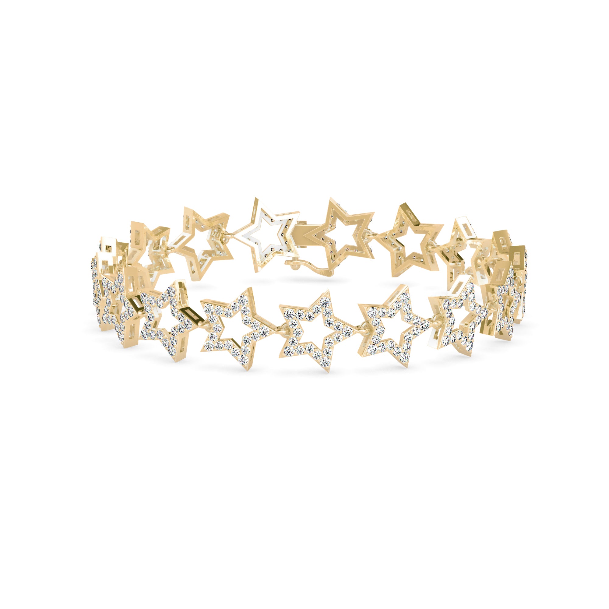 Orb Diamond Tennis Bracelet-Golden