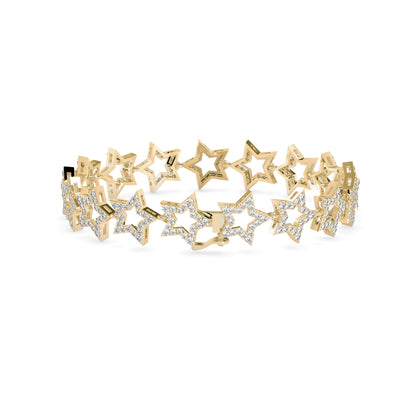 Orb Diamond Tennis Bracelet-Golden