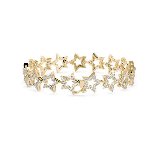 Orb Diamond Tennis Bracelet-Golden