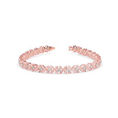 Argyle Diamond Tennis Bracelet-Rose Gold
