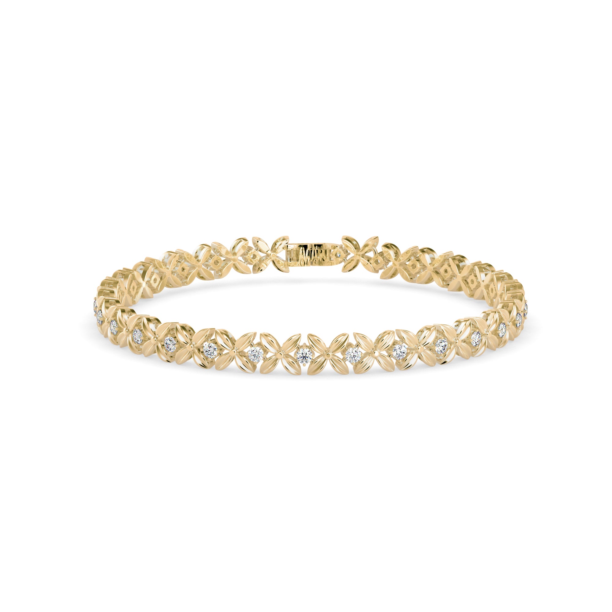 Argyle Diamond Tennis Bracelet-Golden
