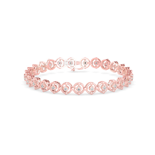 Gyrate Diamond Tennis Bracelet-Rose Gold