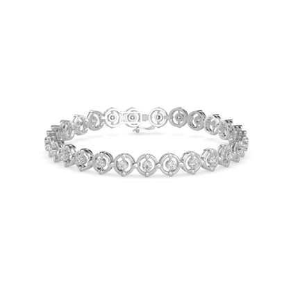Gyrate Diamond Tennis Bracelet-Silver