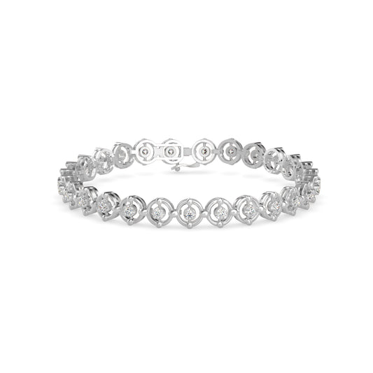 Gyrate Diamond Tennis Bracelet-Silver