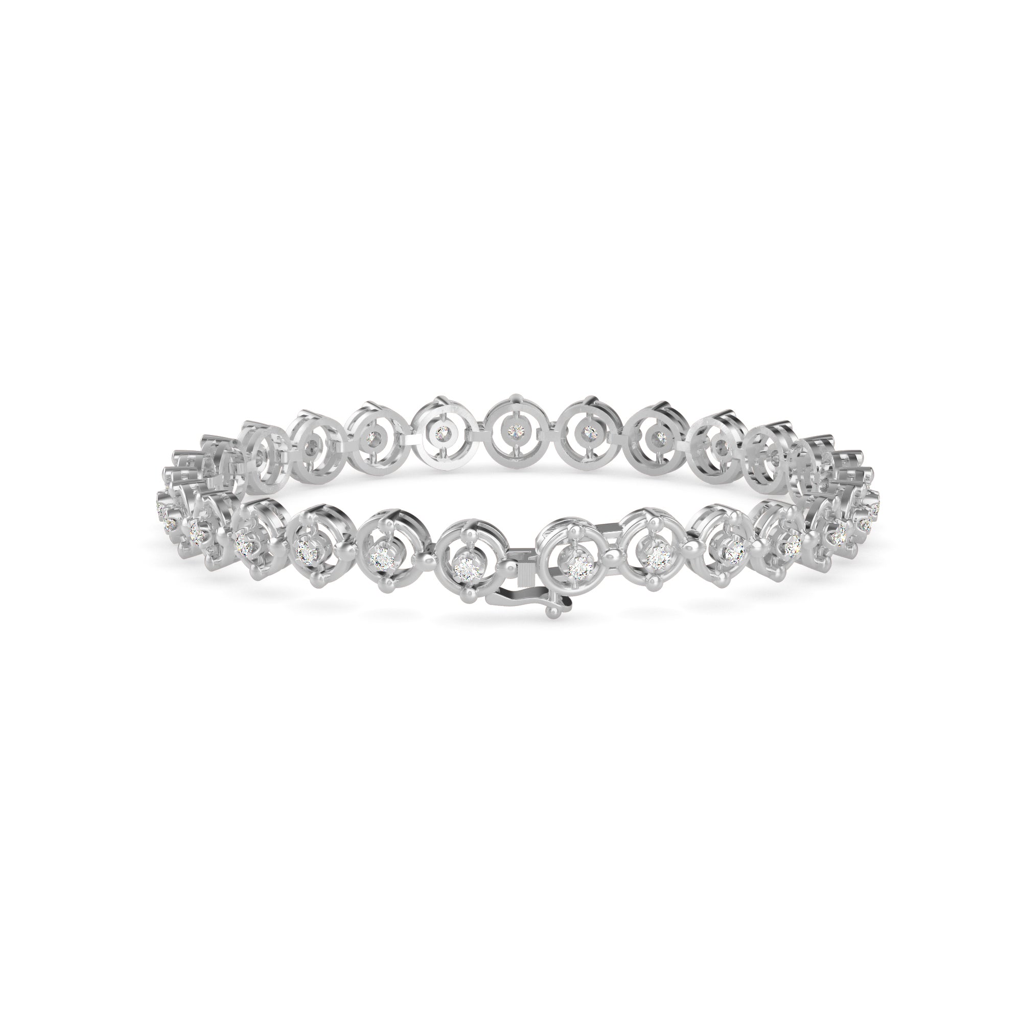 Gyrate Diamond Tennis Bracelet-Silver