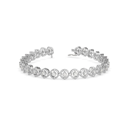 Gyrate Diamond Tennis Bracelet-Silver