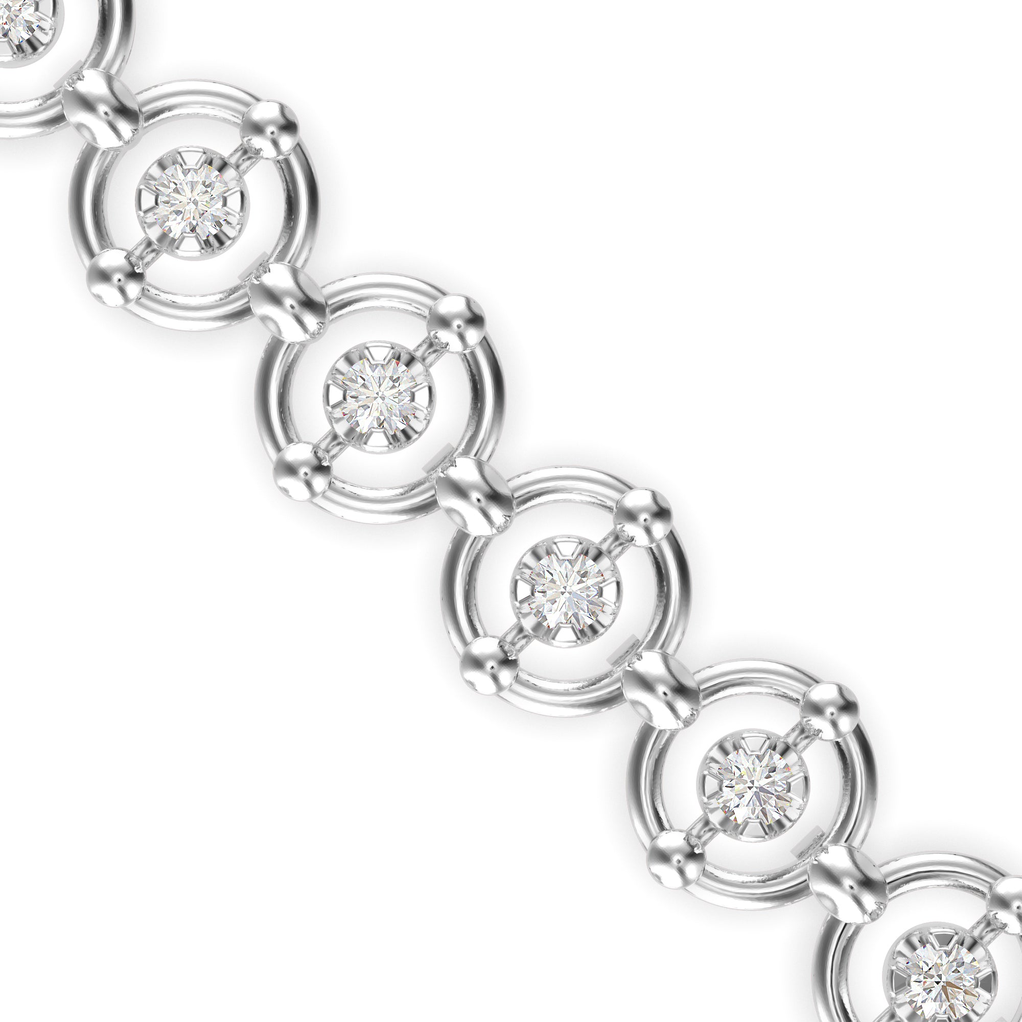 Gyrate Diamond Tennis Bracelet-Silver