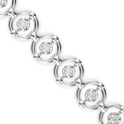 Gyrate Diamond Tennis Bracelet-Silver