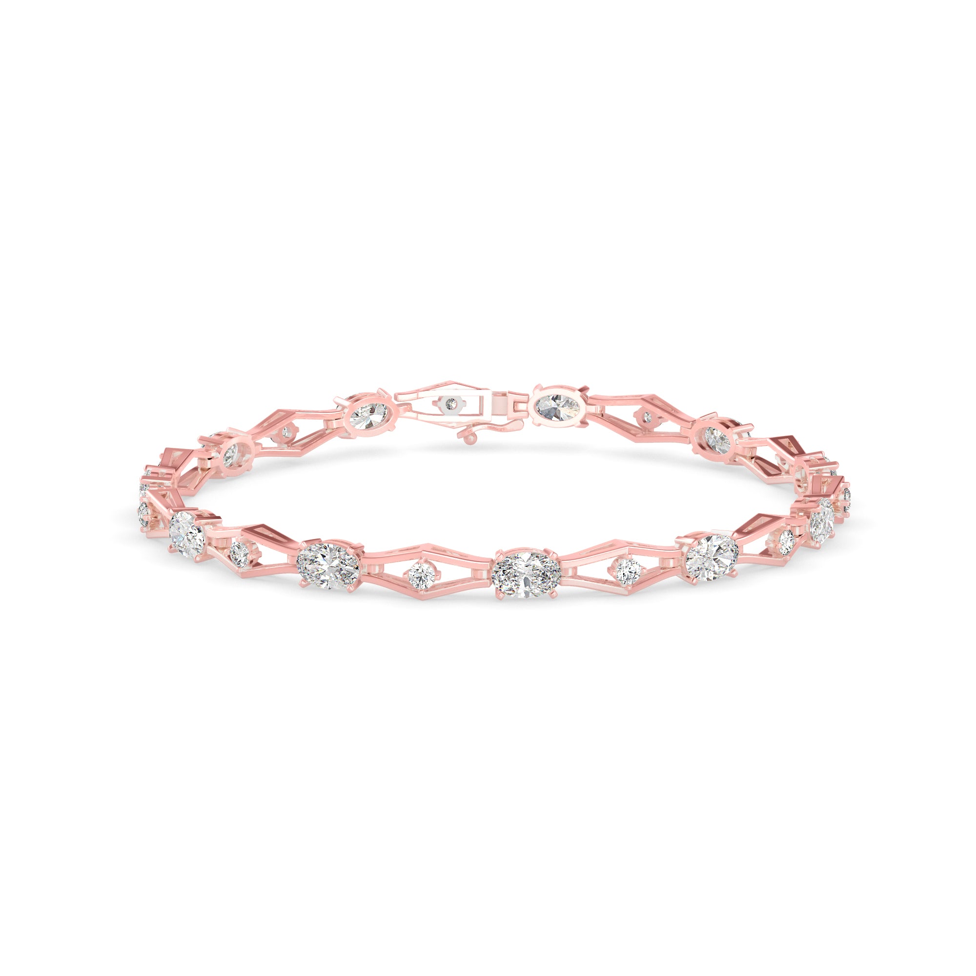 Dynast Tennis Diamond Bracelet-Rose Gold