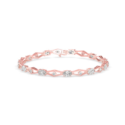 Dynast Tennis Diamond Bracelet-Rose Gold