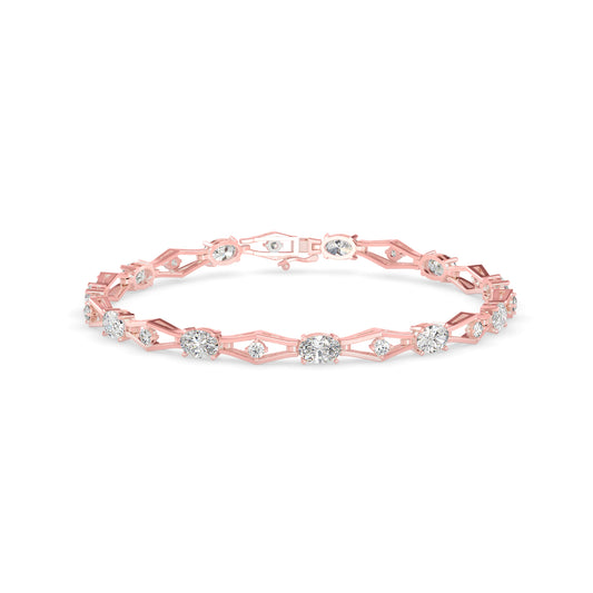 Dynast Tennis Diamond Bracelet-Rose Gold