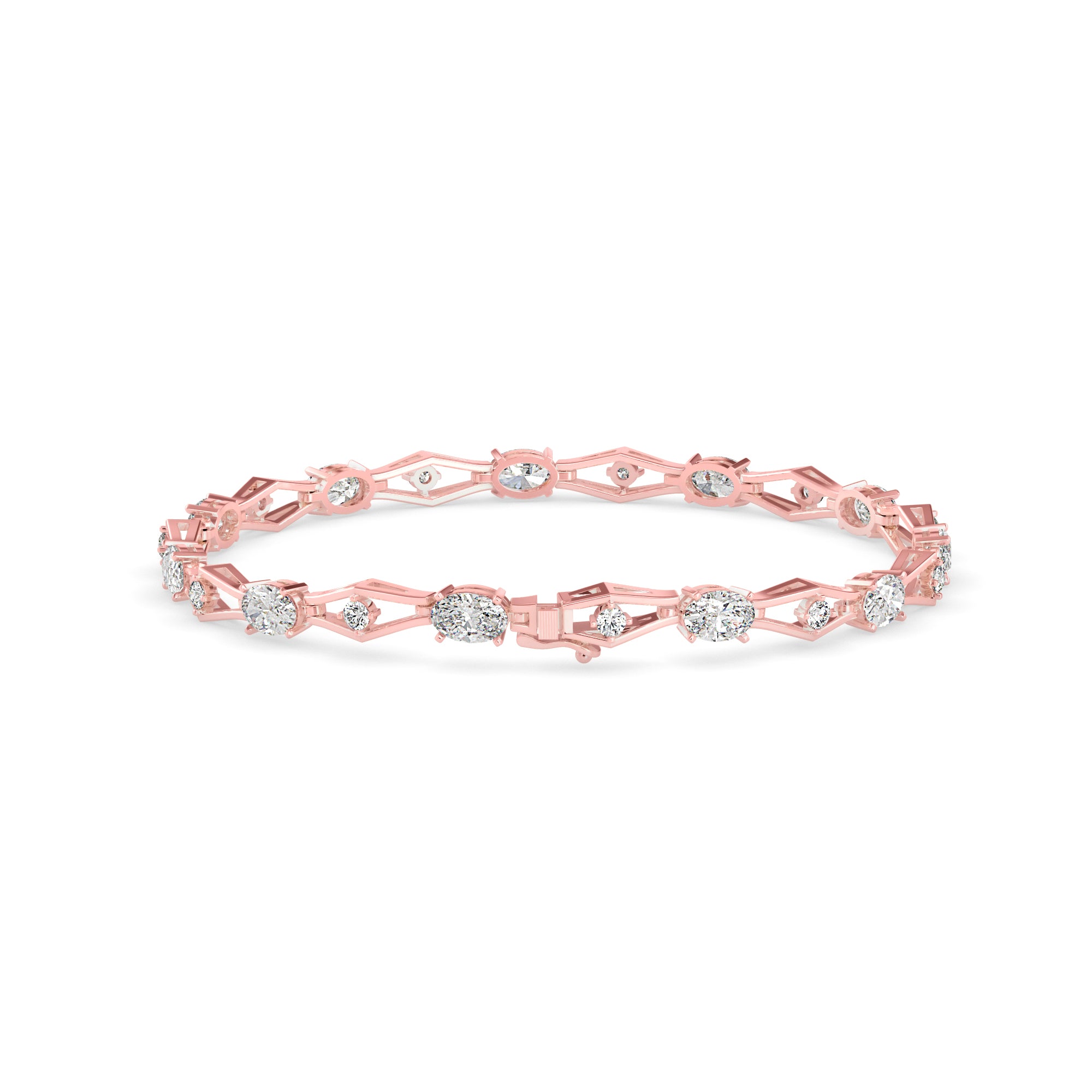 Dynast Tennis Diamond Bracelet-Rose Gold