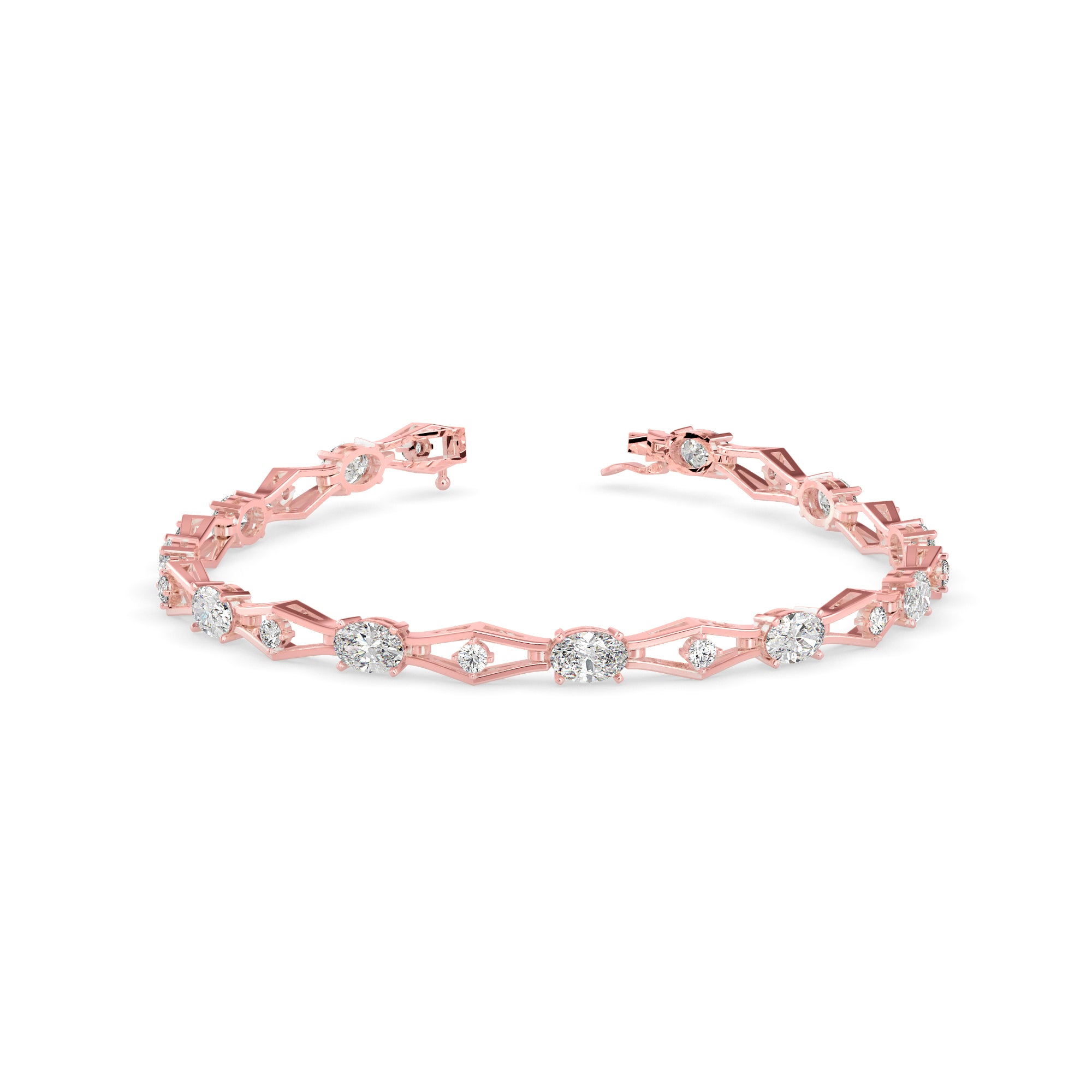 Dynast Tennis Diamond Bracelet-Rose Gold