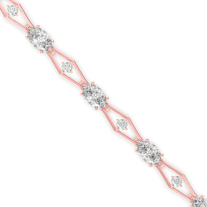 Dynast Tennis Diamond Bracelet-Rose Gold