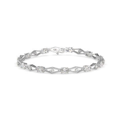 Dynast Tennis Diamond Bracelet-Silver
