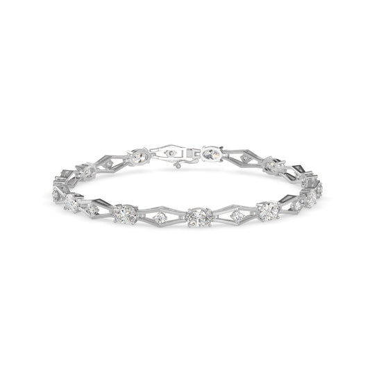 Dynast Tennis Diamond Bracelet-Silver