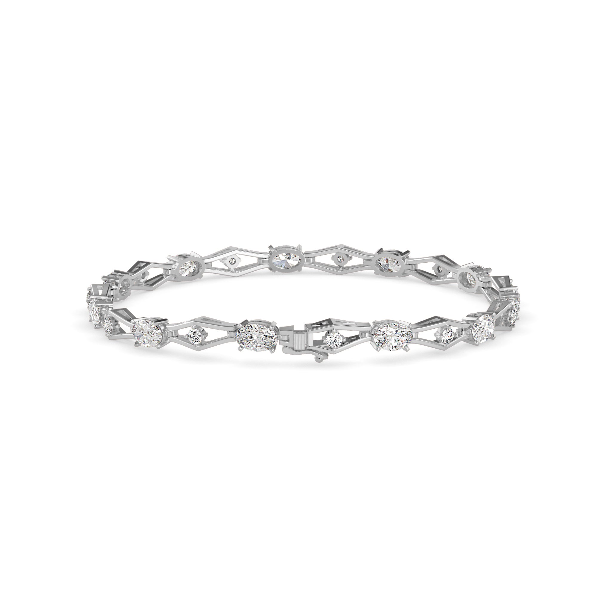 Dynast Tennis Diamond Bracelet-Silver