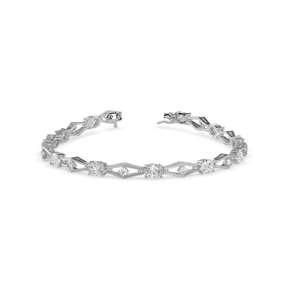 Dynast Tennis Diamond Bracelet-Silver